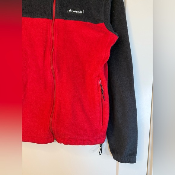 Columbia Jacket Men’s M Steens Mountain 2.0 Full Zip Red Black Fleece - Picture 2 of 5